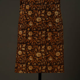 Brown - bagru cotton apron with pocket 22 - handcrafted