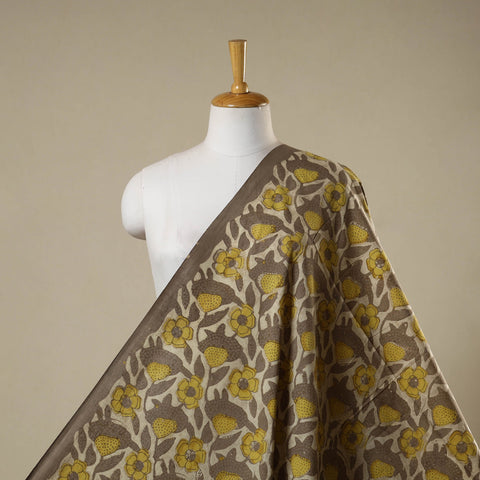 Brown - natural dyed bagru dabu fabric 02 - handcrafted