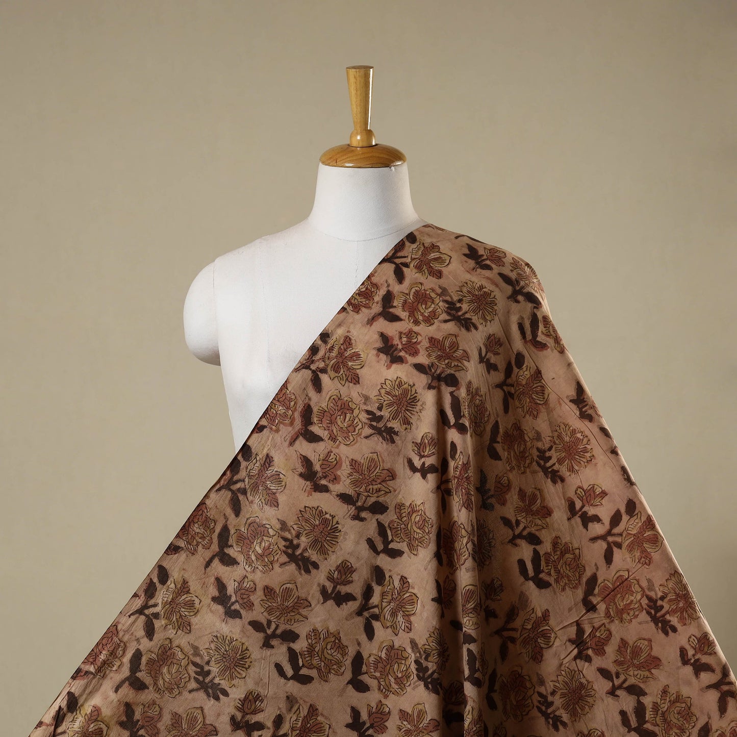 Brown - natural dyed bagru dabu fabric 09 - handcrafted