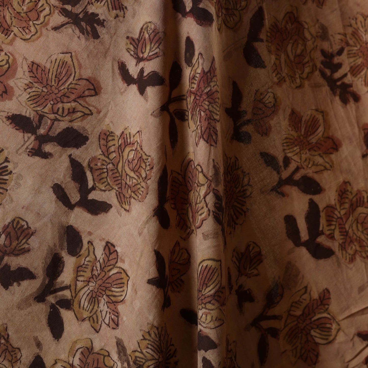 Brown - natural dyed bagru dabu fabric 09 - handcrafted