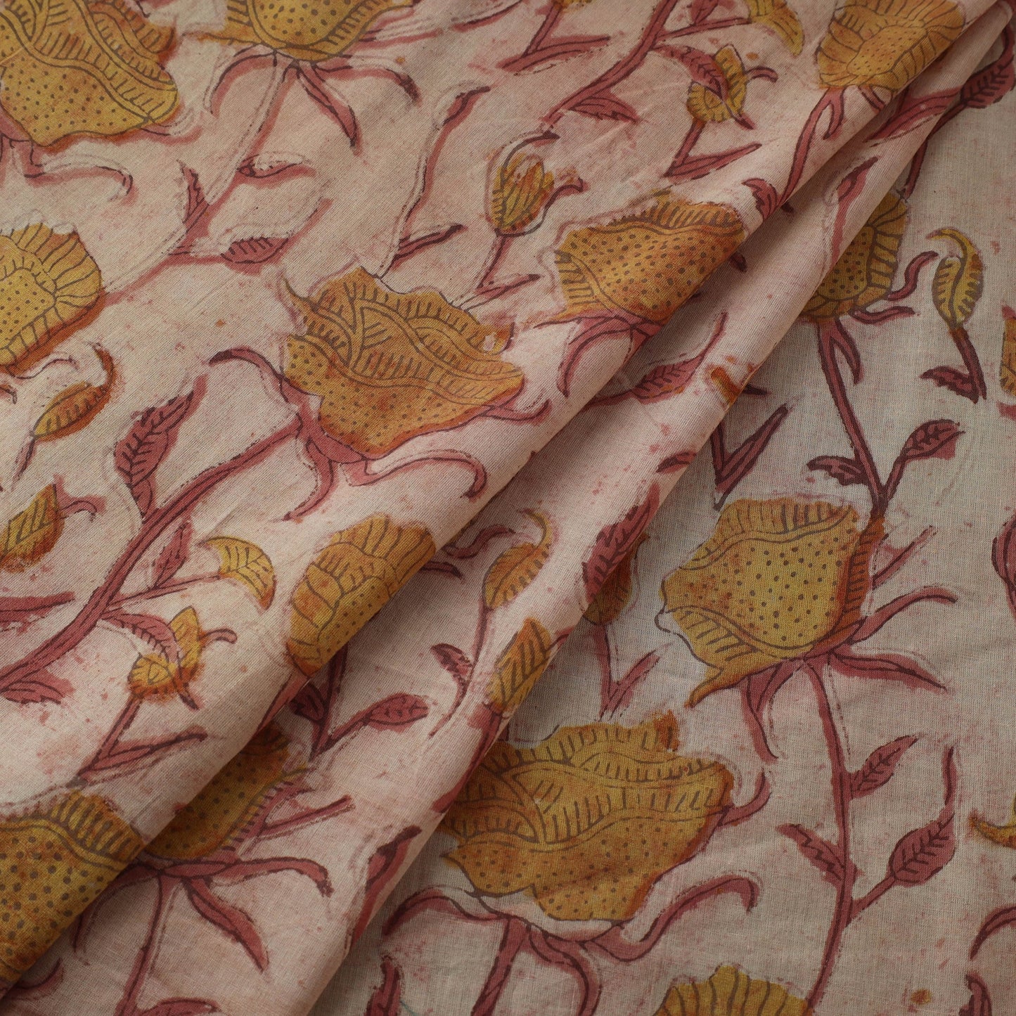 Brown Natural Dyed Bagru Ajrakh Dabu Print Fabric