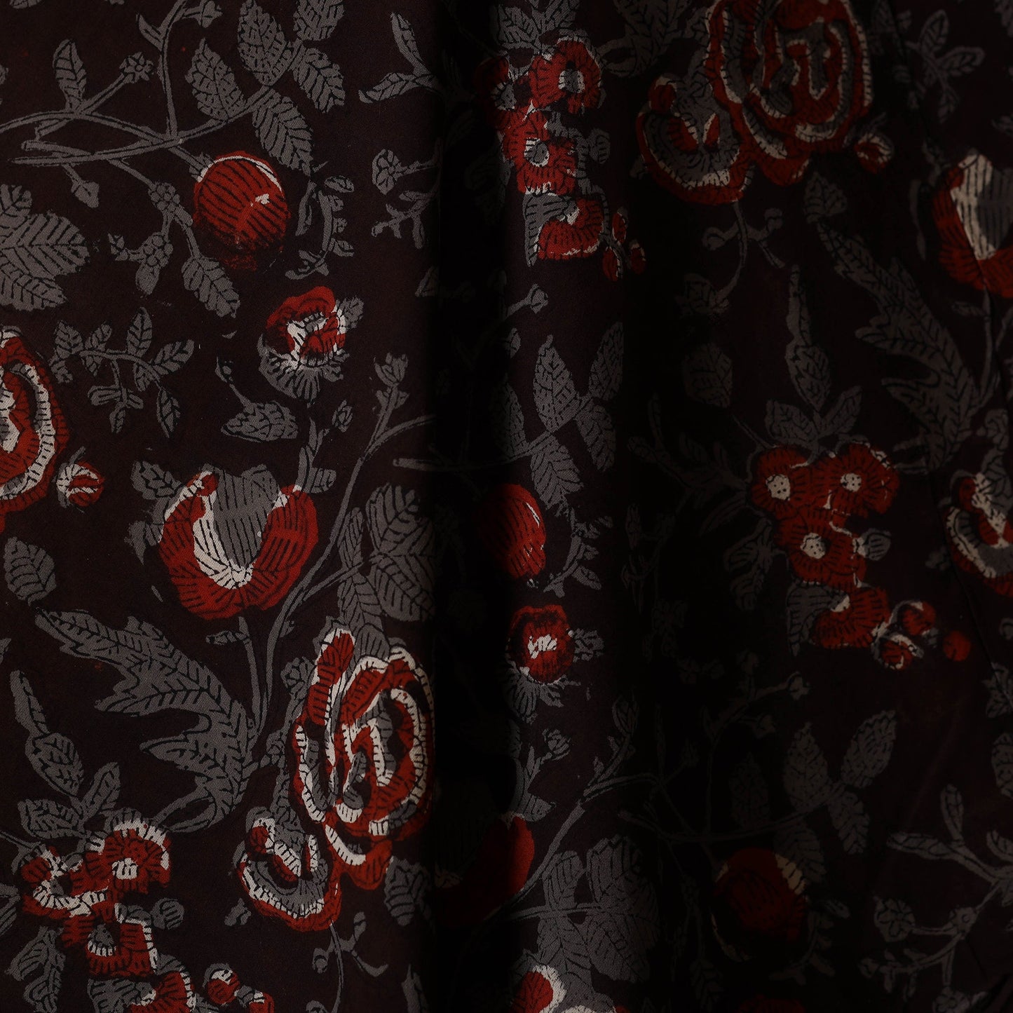 Brown - natural dyed bagru dabu fabric 22 - handcrafted