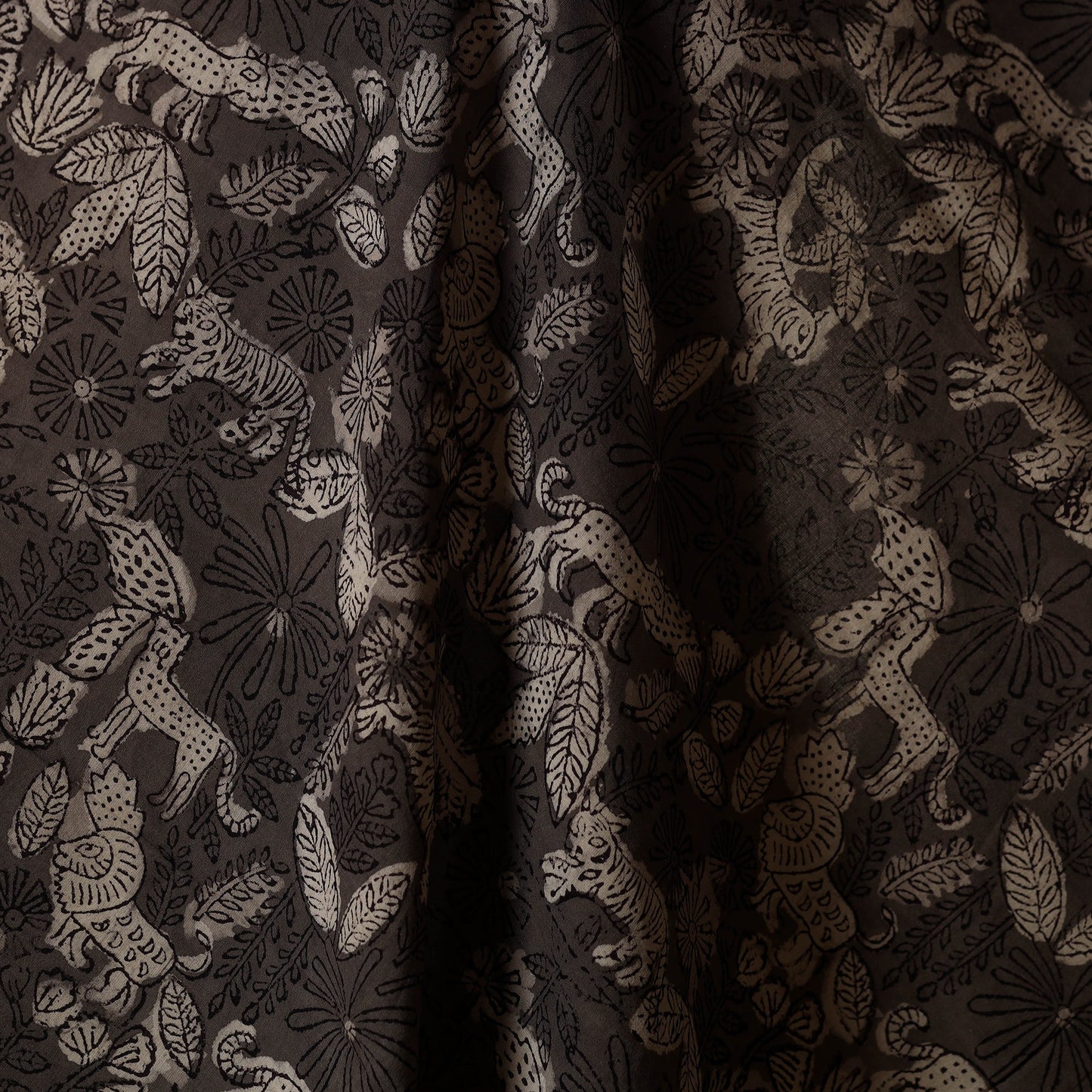 Brown - natural dyed bagru dabu fabric 23 - handcrafted