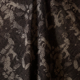 Brown - natural dyed bagru dabu fabric 23 - handcrafted