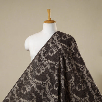 Brown - natural dyed bagru dabu fabric 23 - handcrafted