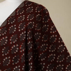 Brown - natural dyed bagru dabu fabric 25 - handcrafted