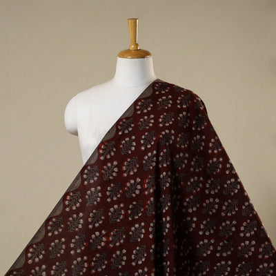 Brown - natural dyed bagru dabu fabric 25 - handcrafted
