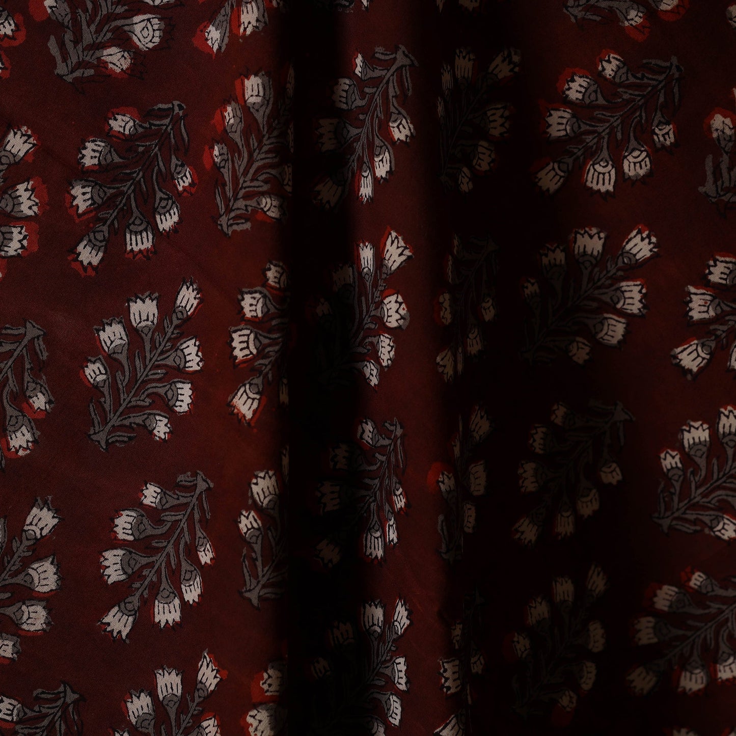 Brown - natural dyed bagru dabu fabric 25 - handcrafted