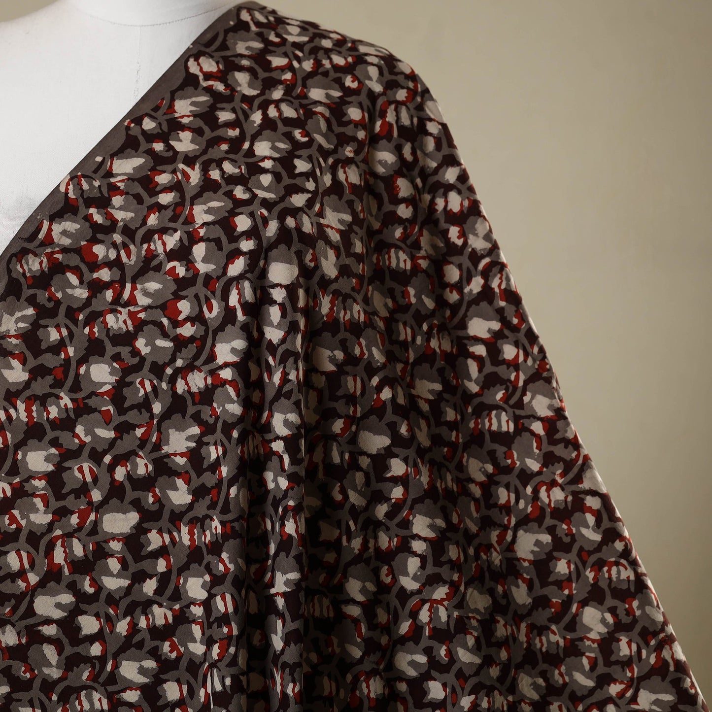 Brown - natural dyed bagru dabu fabric 33 - handcrafted