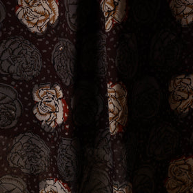 Brown - natural dyed bagru dabu fabric 36 - handcrafted