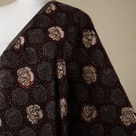 Brown - natural dyed bagru dabu fabric 36 - handcrafted