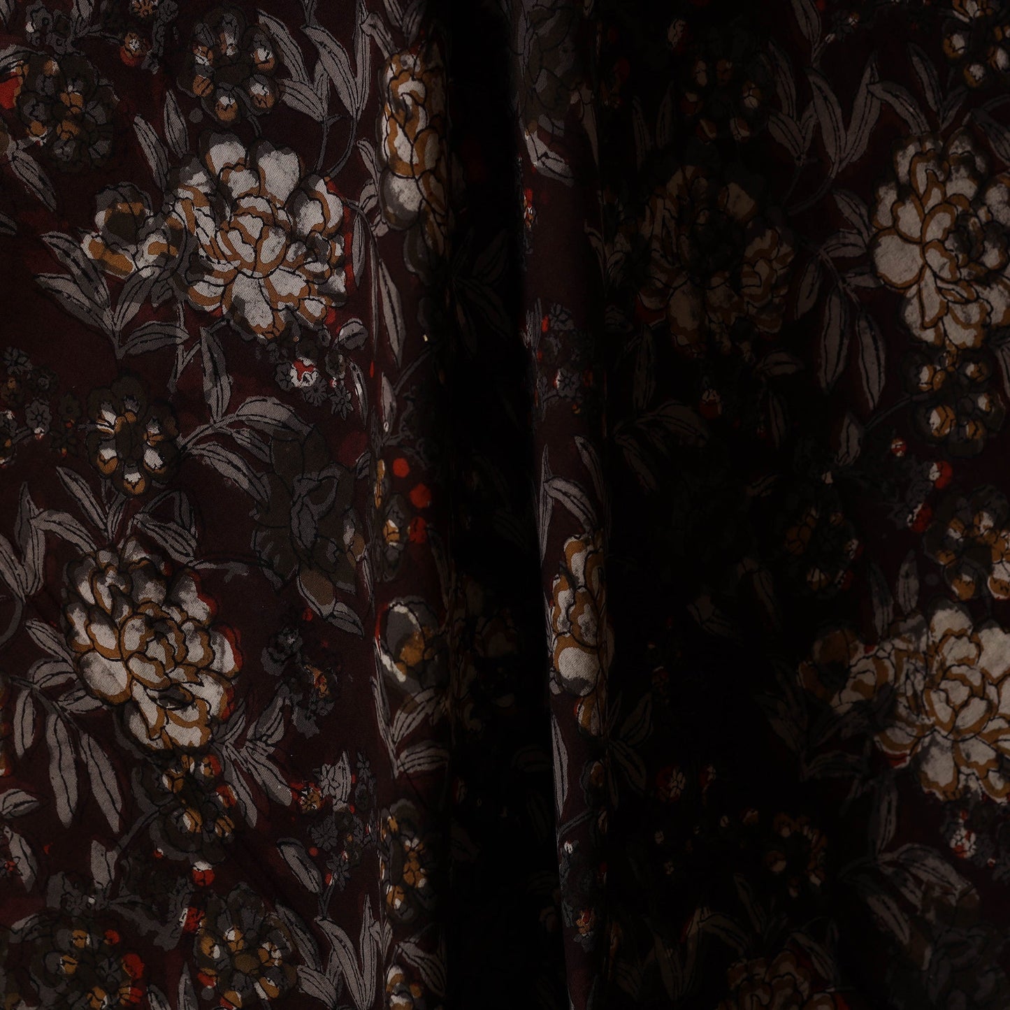 Brown - natural dyed bagru dabu fabric 37 - handcrafted