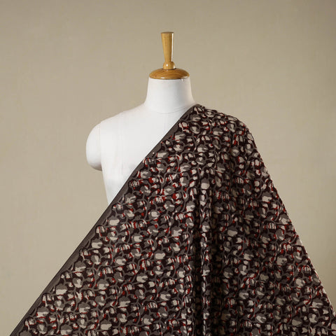 Brown - natural dyed bagru dabu fabric 33 - handcrafted