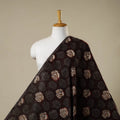 Brown - natural dyed bagru dabu fabric 36 - handcrafted