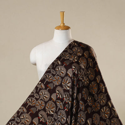 Brown - natural dyed bagru modal silk fabric 03