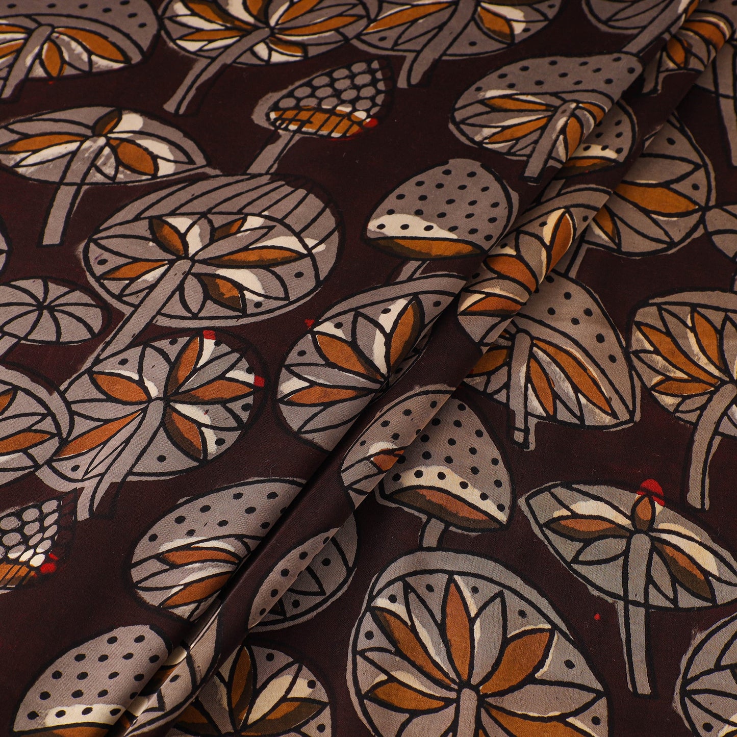 Brown - natural dyed bagru modal silk fabric 03