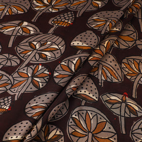 Brown - natural dyed bagru modal silk fabric 03