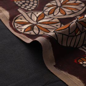 Brown - natural dyed bagru modal silk fabric 03
