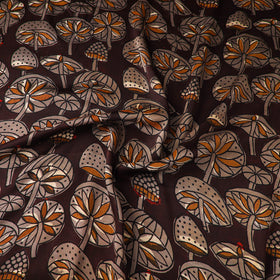 Brown - natural dyed bagru modal silk fabric 03