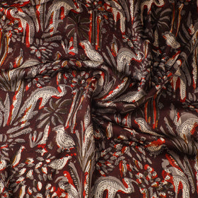 Brown - natural dyed bagru modal silk fabric 09