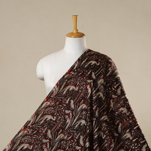 Brown - natural dyed bagru modal silk fabric 09