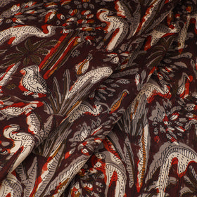 Brown - natural dyed bagru modal silk fabric 09