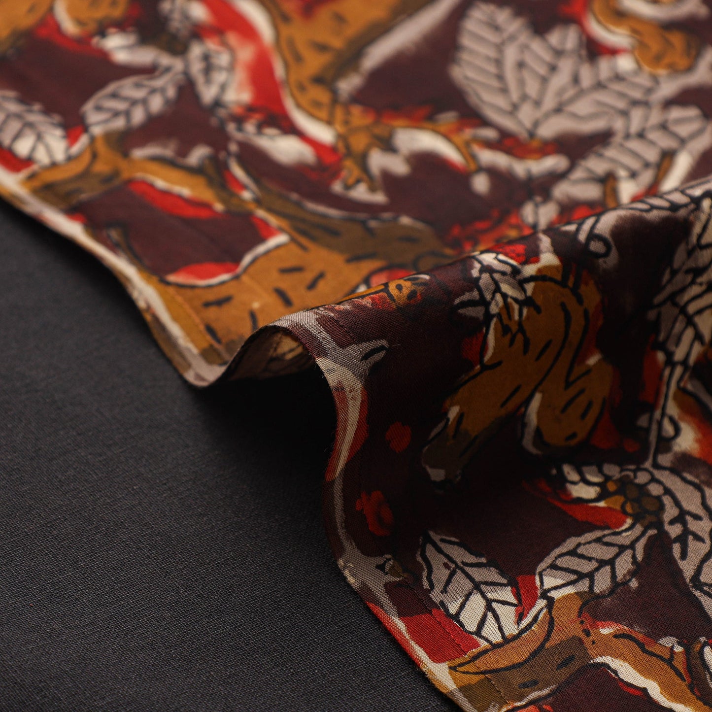 Brown - natural dyed bagru modal silk fabric 13