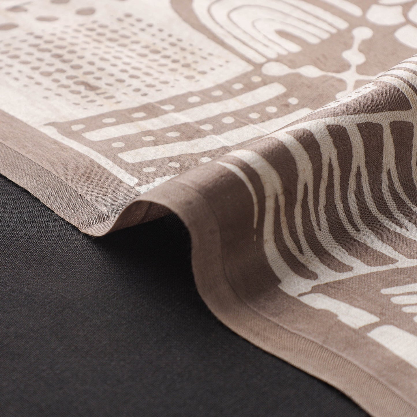 Brown - natural dyed bagru modal silk fabric 23