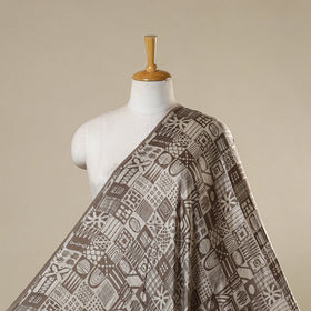 Brown - natural dyed bagru modal silk fabric 23