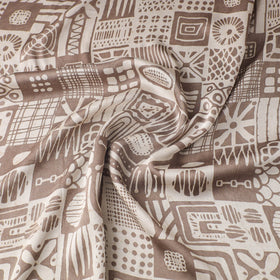 Brown - natural dyed bagru modal silk fabric 23