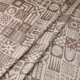 Brown - natural dyed bagru modal silk fabric 23