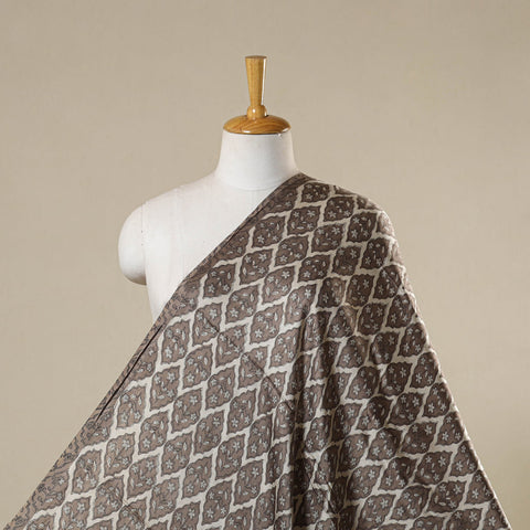 Brown - natural dyed bagru modal silk fabric 26