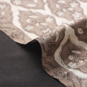 Brown - natural dyed bagru modal silk fabric 26