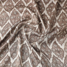 Brown - natural dyed bagru modal silk fabric 26