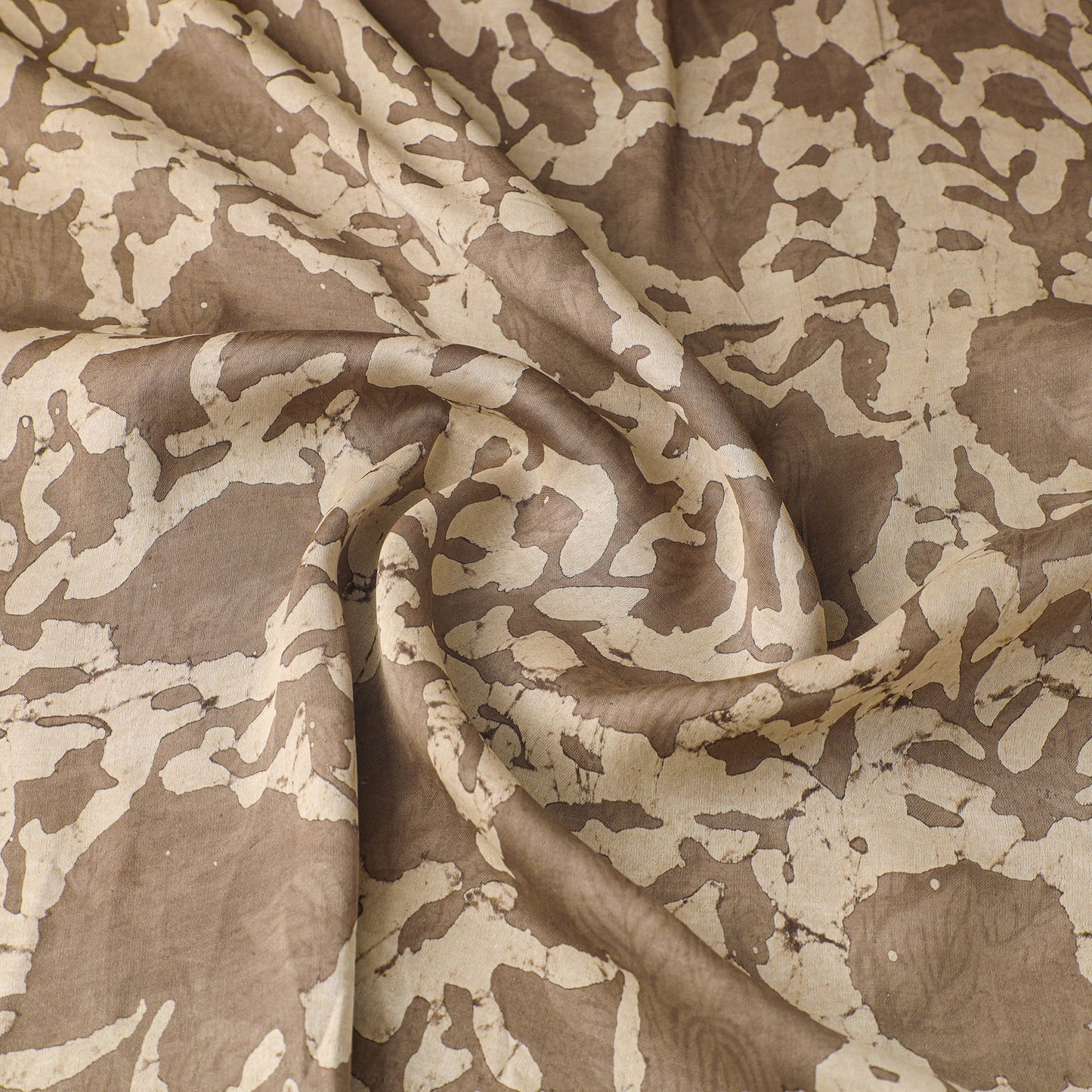 Brown - natural dyed bagru modal silk fabric 27