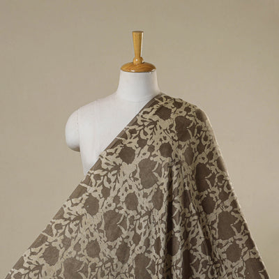 Brown - natural dyed bagru modal silk fabric 27