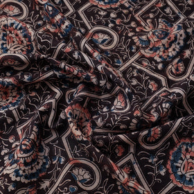 Brown - Natural Dyed Block Print Cotton Kalamkari Fabric 02