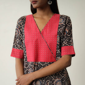 Natural Dyed Block Print Cotton Kalamkari Kurta for Women