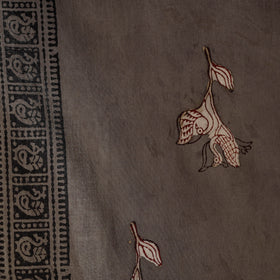 Brown - natural dyed cotton nandana fabric 06 - handcrafted