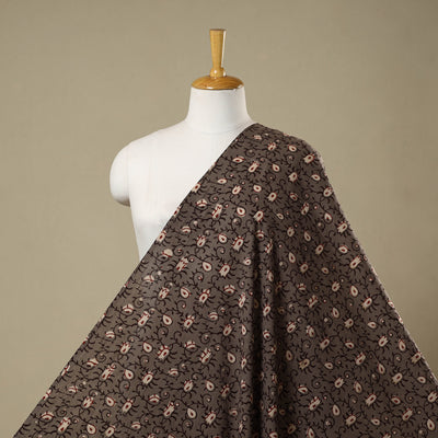 Brown - natural dyed cotton nandana fabric 08 - handcrafted