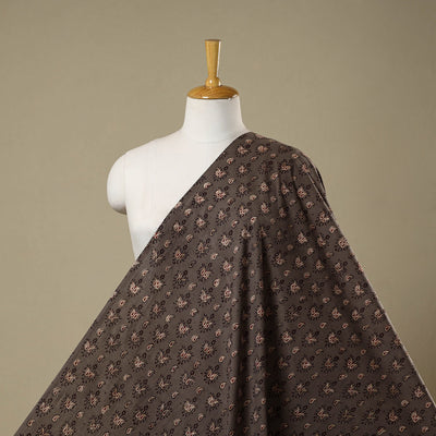 Brown - natural dyed cotton nandana fabric 13 - handcrafted