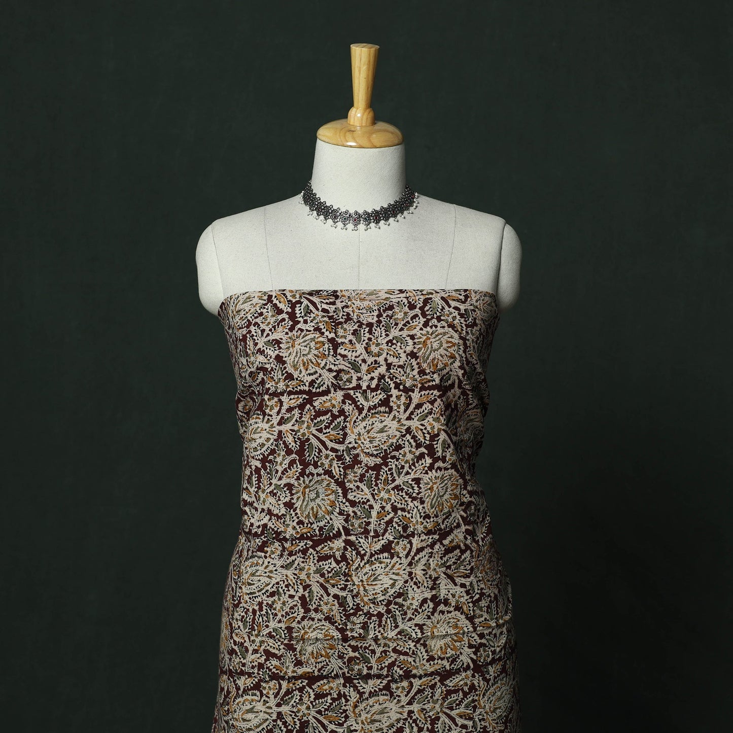 Natural dyed block print cotton pedana kalamkari 2pc