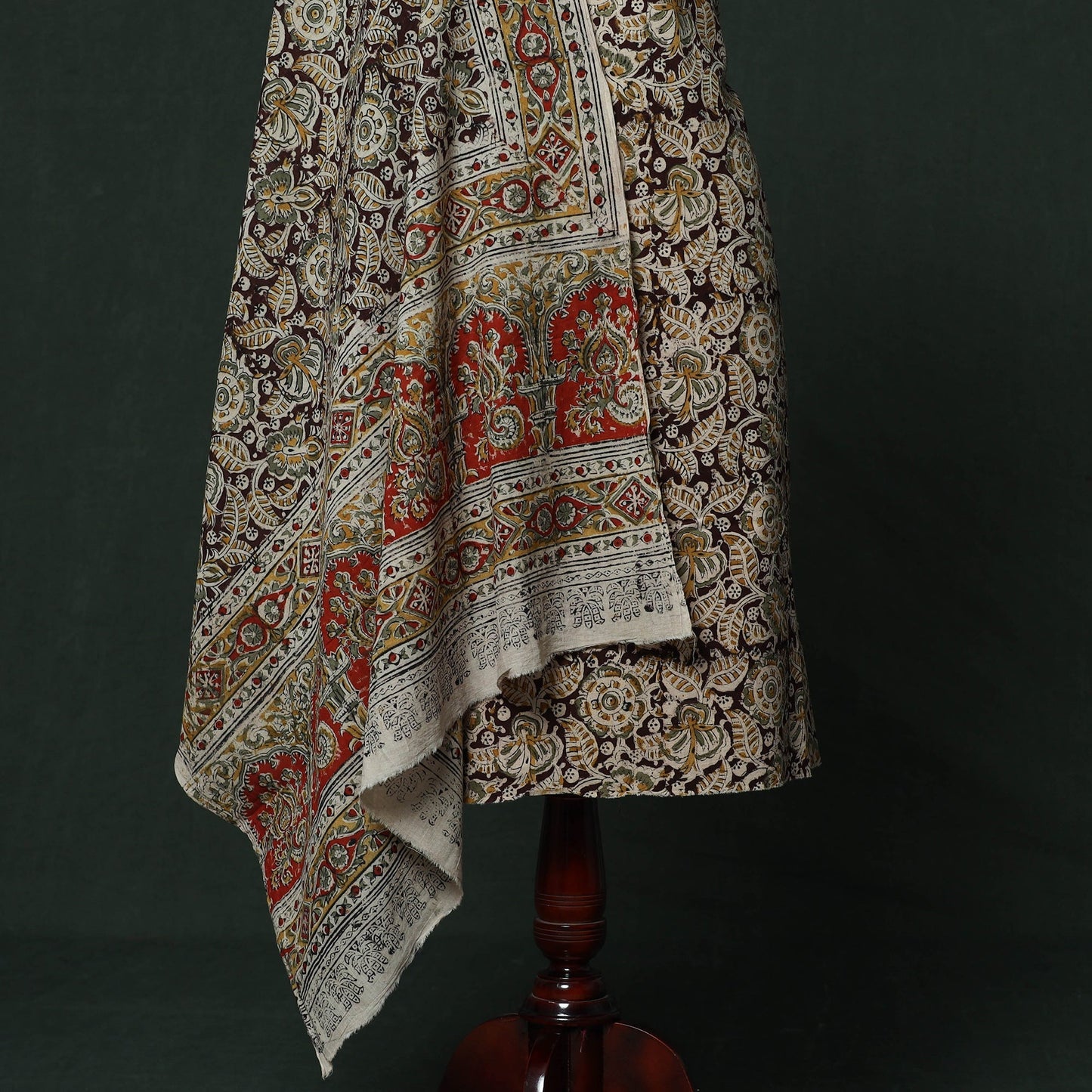 Natural dyed block print cotton pedana kalamkari 2pc