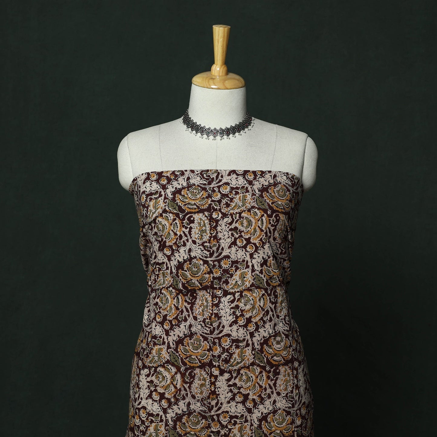 Natural dyed block print cotton pedana kalamkari 2pc
