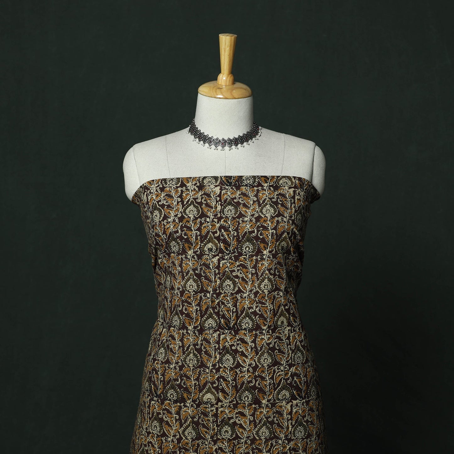 Natural dyed block print cotton pedana kalamkari 2pc
