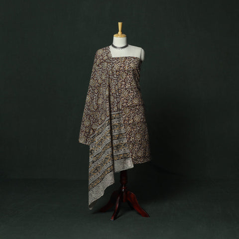 Natural dyed block print cotton pedana kalamkari 2pc