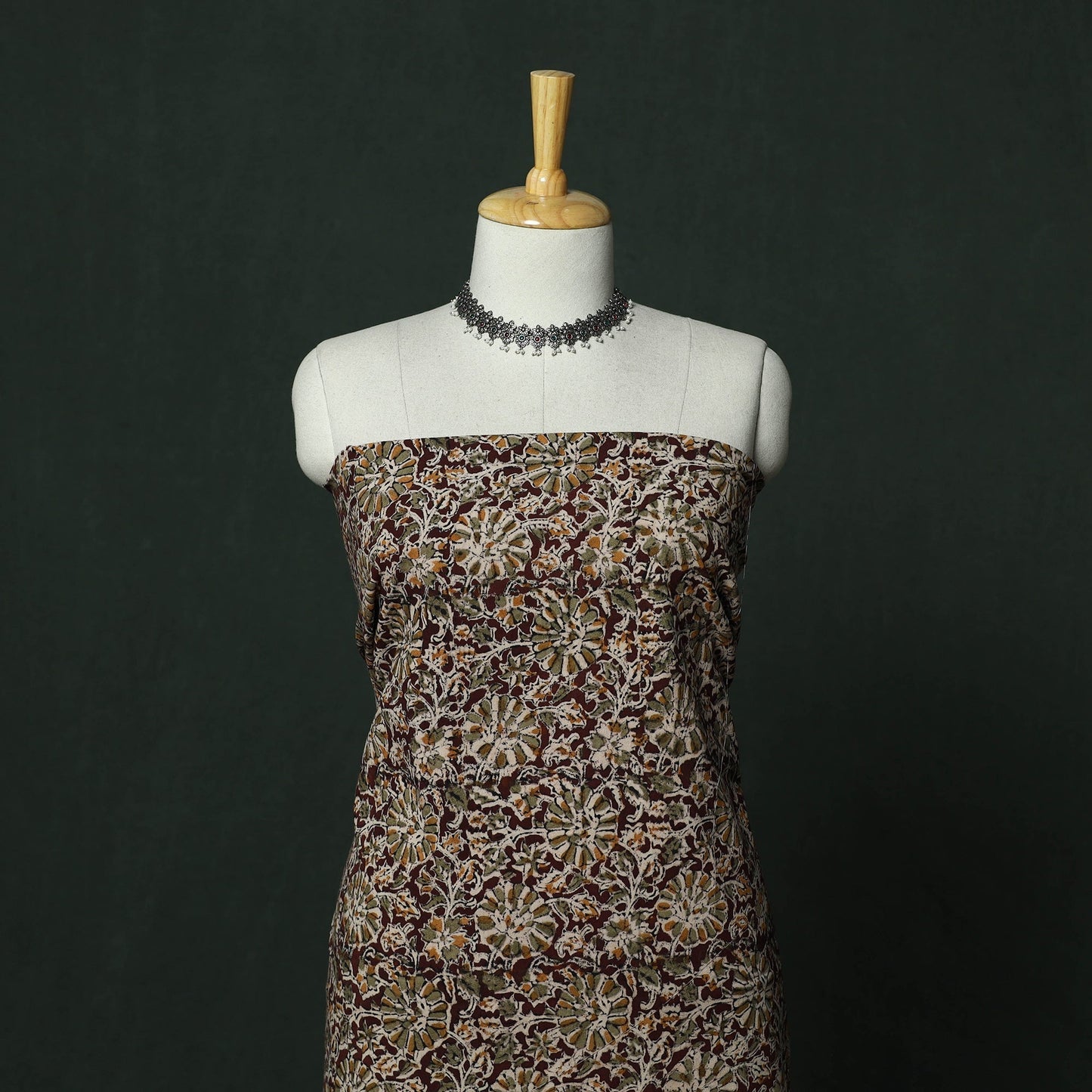 Natural dyed block print cotton pedana kalamkari 2pc