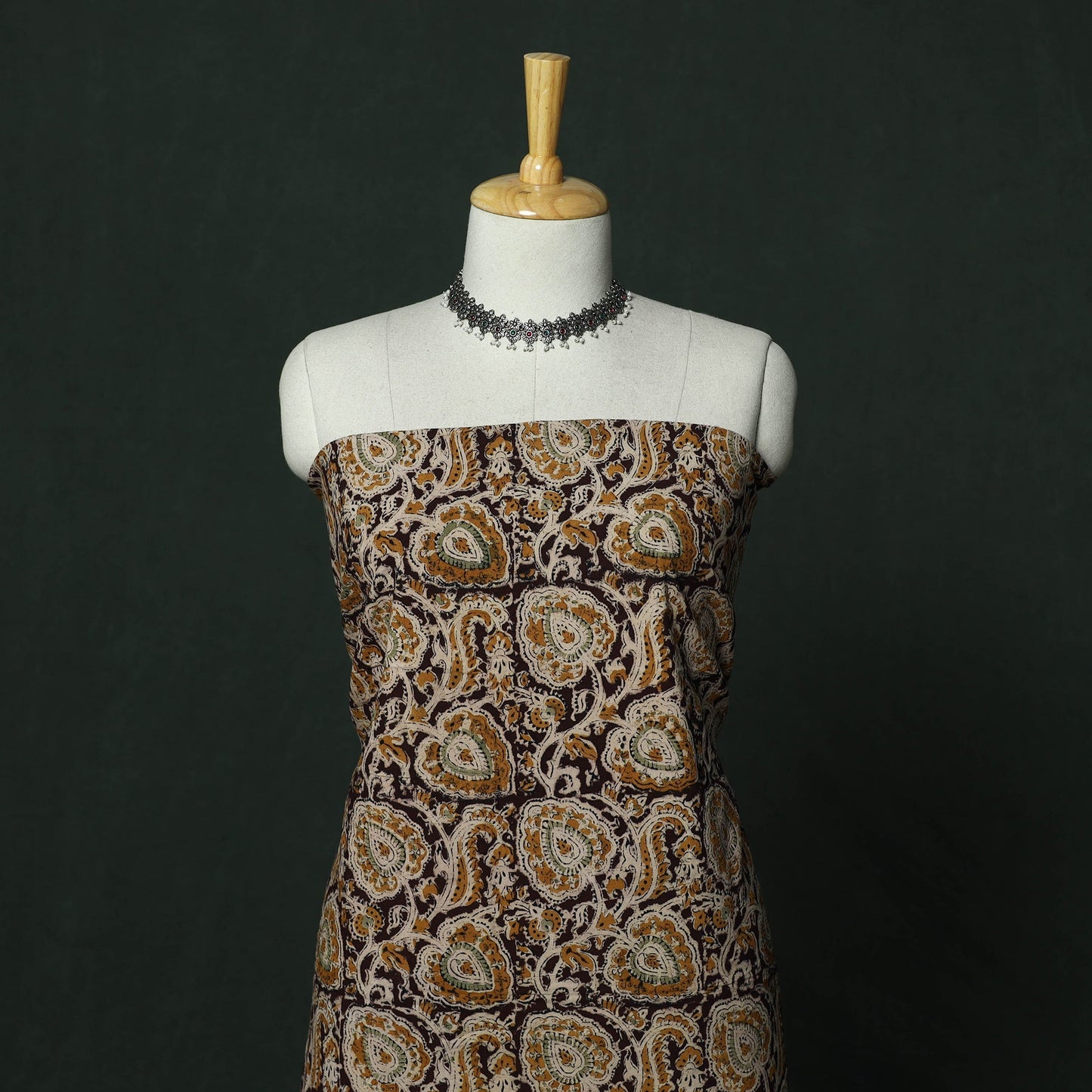 Natural dyed block print cotton pedana kalamkari 2pc