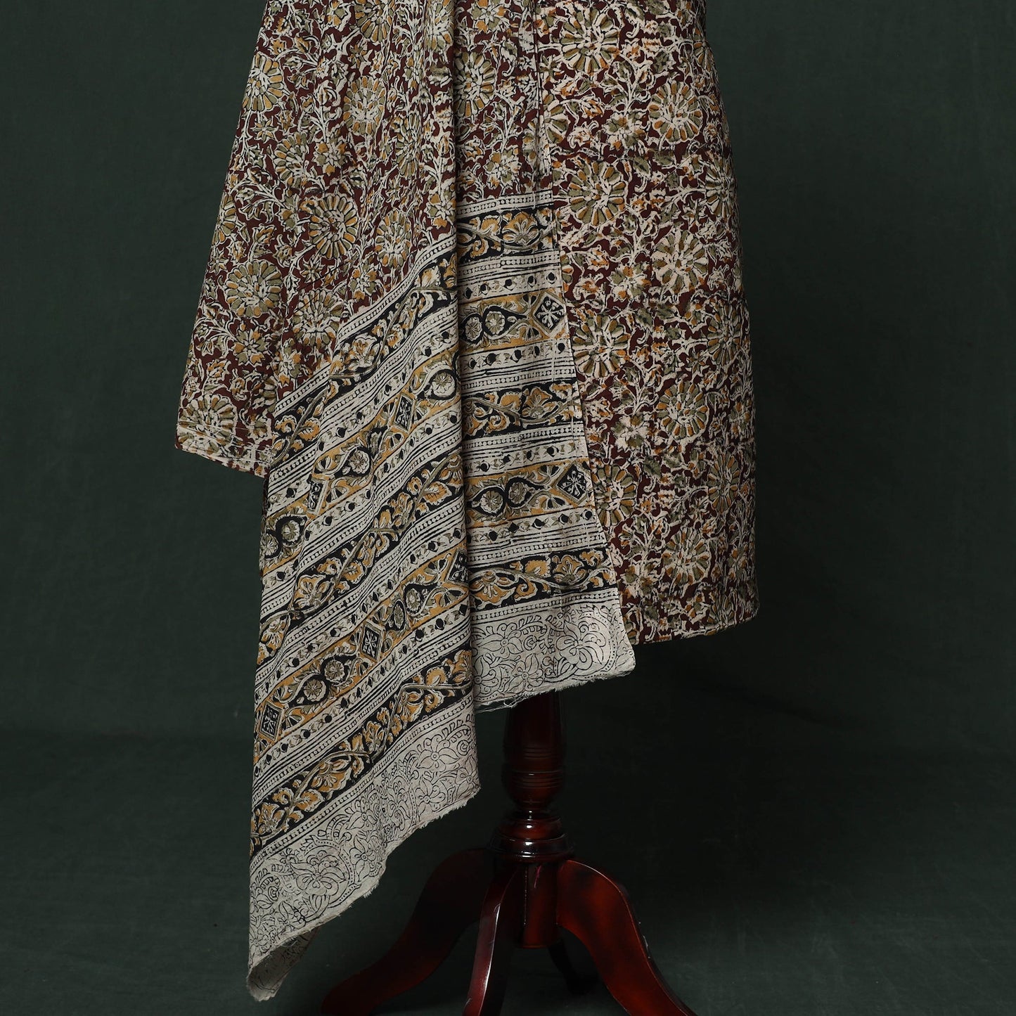 Natural dyed block print cotton pedana kalamkari 2pc