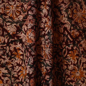 Brown - natural dyed cotton pedana kalamkari fabric 27